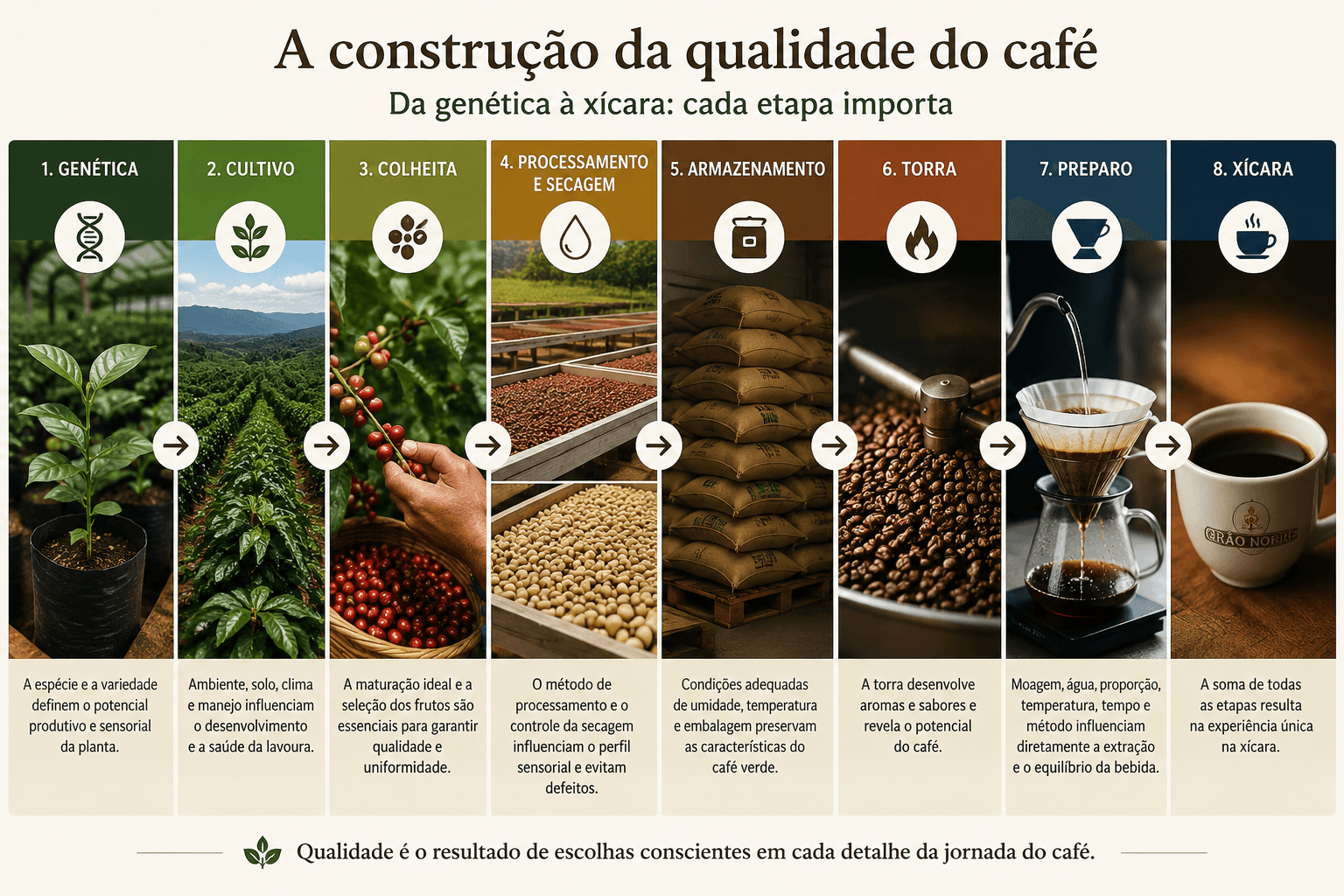 Construção da qualidade dos cafés especiais da genética à xícara