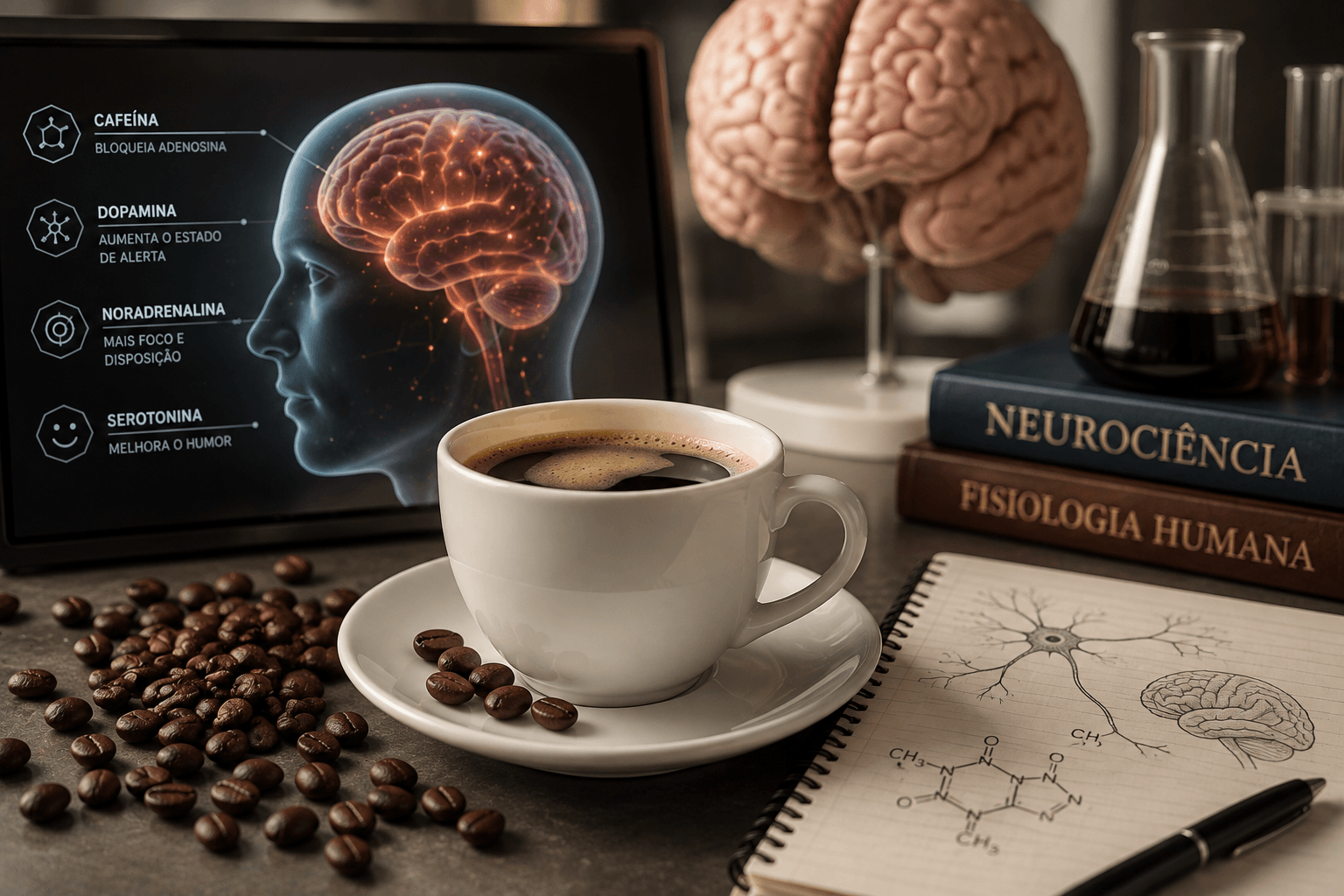 Cafeína e seus efeitos no cérebro e no organismo