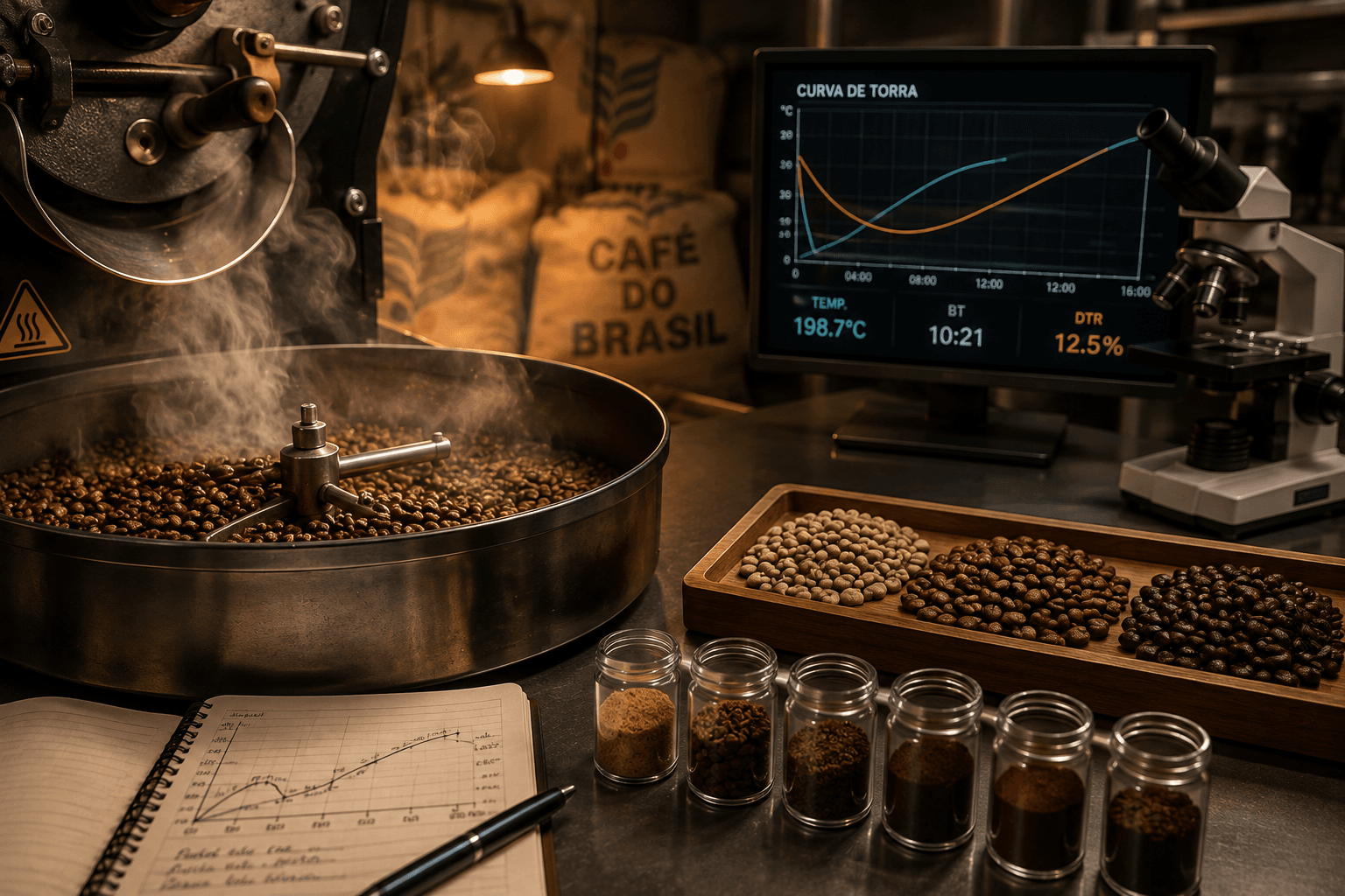 Transformações do café durante o processo de torra