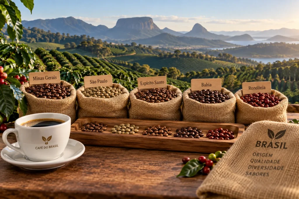 Regiões produtoras brasileiras representadas na criação de blends de café