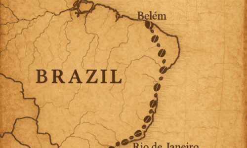 Representação do ciclo do Café no século 18