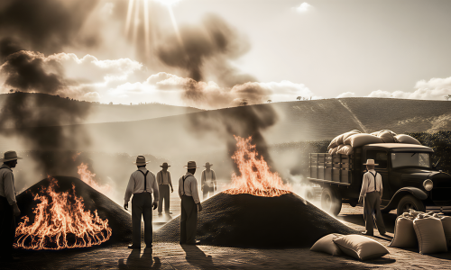 Descubra a história por trás da Queima do Café: por que o Brasil destruiu milhões de sacas para salvar sua economia após a Crise de 1929. Uma história de desespero e engenhosidade.